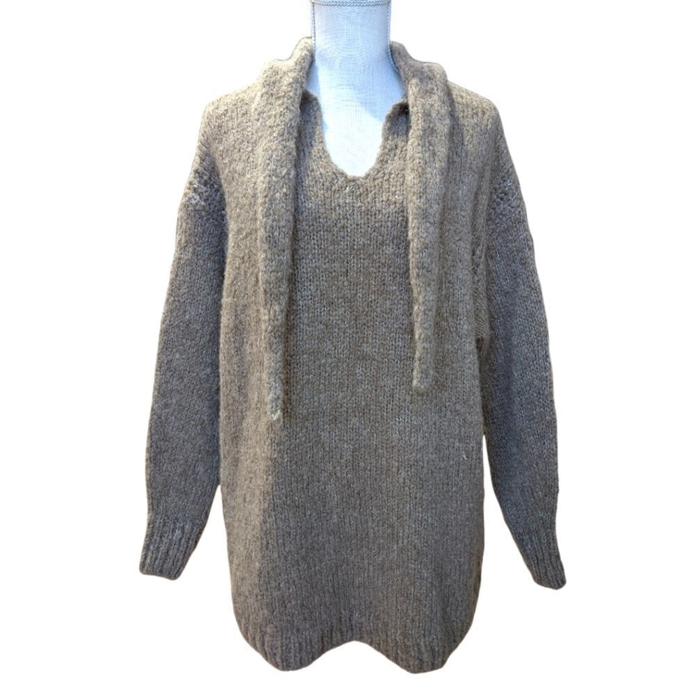 Women's Mohair & Wool Blend Camel Textured Sweater Size
M